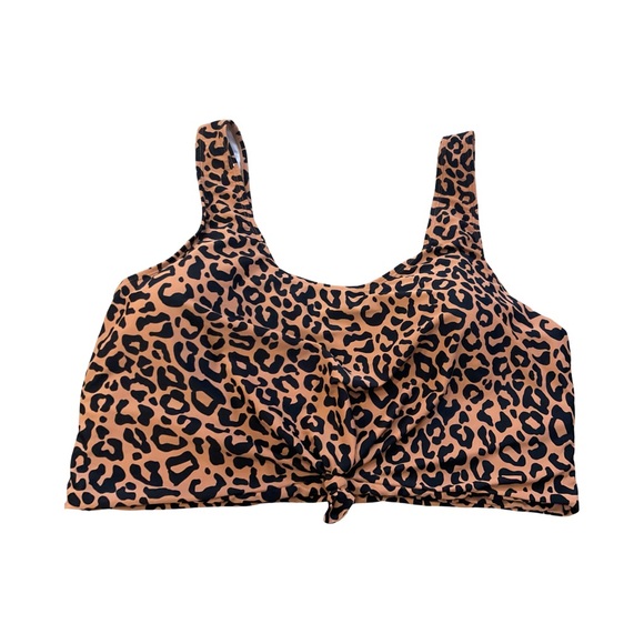 Coral Reef 3X Leopard Print Bikini Top Plus Size Swim 22/24 Curvy Animal Print - Picture 2 of 5